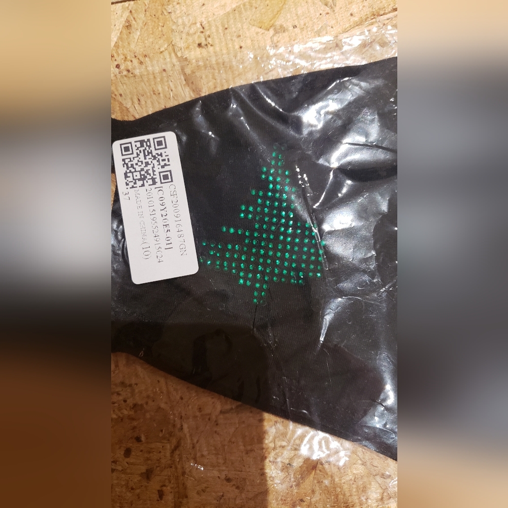 Black and Green Gemstone Christmas Tree Face Mask